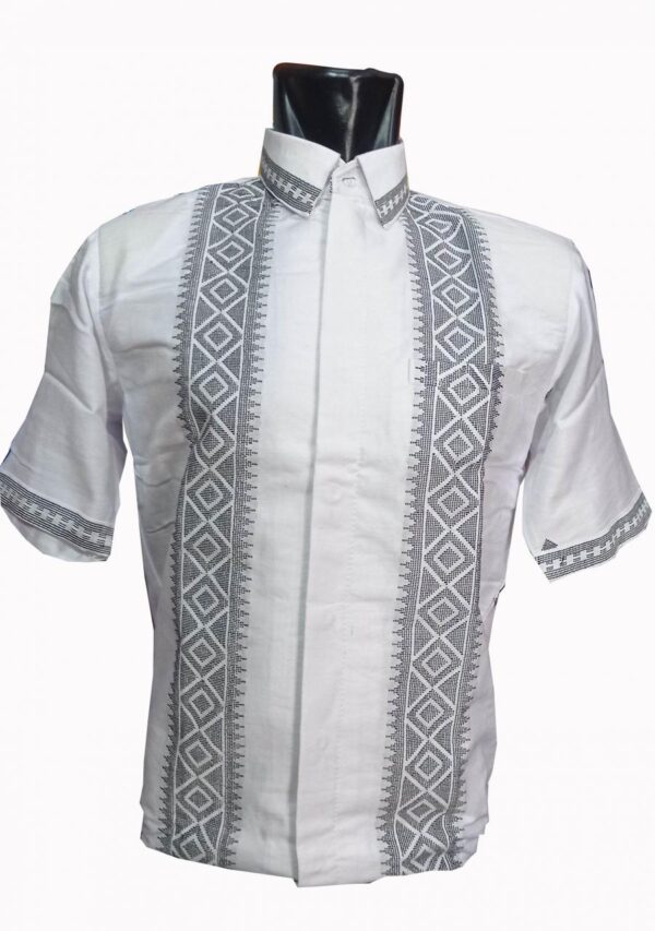Baju Tenun Nadira Putih Lengan Pendek